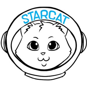 STARCat logo cat wearing space helmet